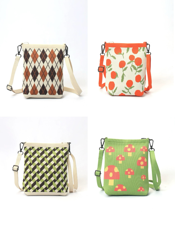 2026 New Knitted Phone Bag, Casual and Versatile, Korean Style Trendy Bag, Crossbody Bag, Adjustable and Detachable Bucket Bag