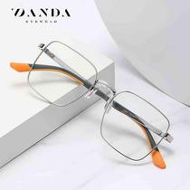 2023 new anti-blue light glasses for big faces and slimming metal large frame glasses TJ843 flat glasses for men and women