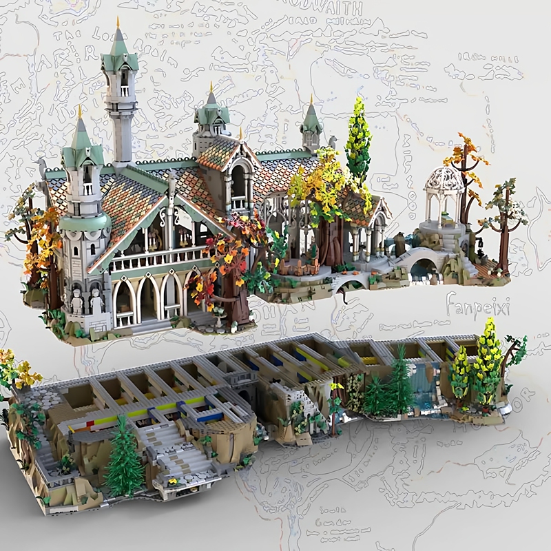 Tpmoc Puzzle Senbao Parts Rivendell Mountain Base Moc207261 Lord of the Rings Series Building Model Tpmoc Puzzle Senbao Parts Rivendell Mountain Base Moc207261 Lord of the Rings Series Building Model