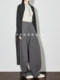 Faesslin Gray Wool Suit Pants, Relaxed and Casual Style, New Autumn and Winter Design Wide-Leg Pants for Women