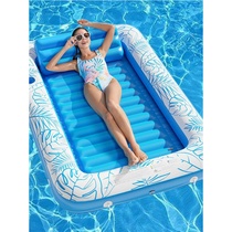 Internet celebrity inflatable maple leaf floating bed swimming ring water play toy mesh backrest lounge chair sunbath floating row