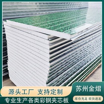 Xiaocao Rockwool Board Foam Sandwich Board Color Steel Plate Ceiling Engineering Insulation Board Partition Wall Construction Site Enclosure Prefab House