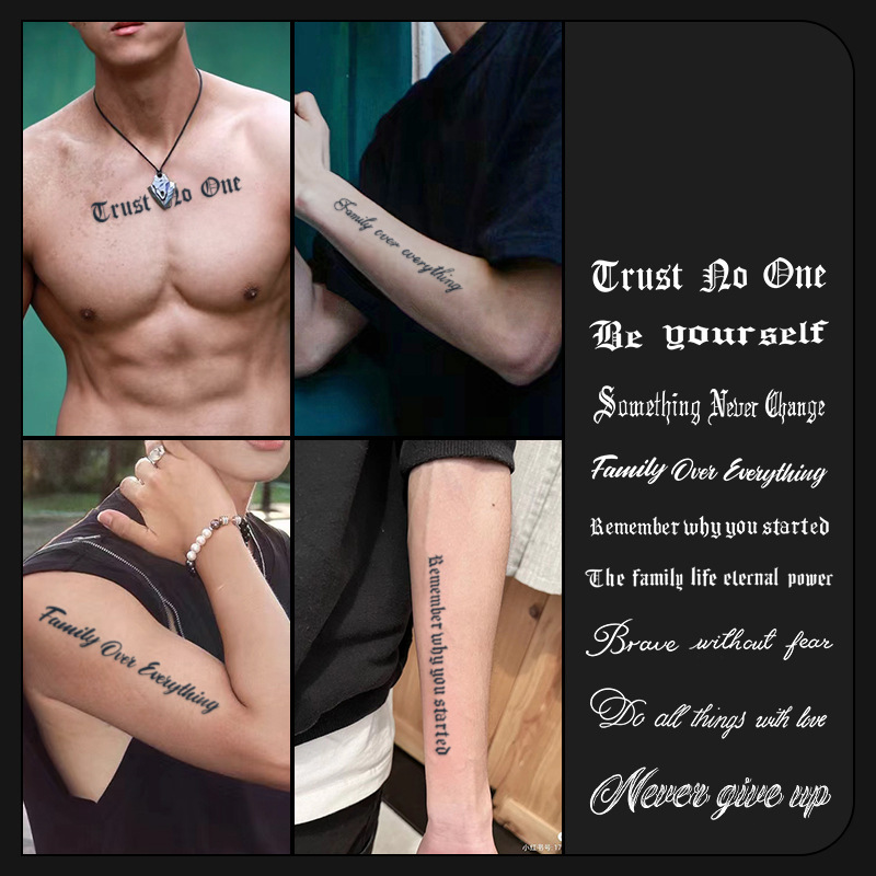 English Alphabet Herbal Juice Tattoo Stickers for Men and Women Waterproof Long-Lasting Arm Chest Tattoo Long-Lasting Non-Reflective Artificial English Alphabet Herbal Juice Tattoo Stickers for Men and Women Waterproof Long-Lasting Arm Chest Tattoo Long-Lasting Non-Reflective Artificial