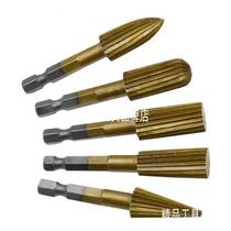 New electric grinding head 6 3mm handle hexagonal handle 5-piece special-shaped file set high-speed steel woodworking rotary file