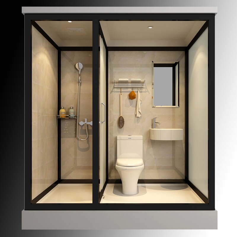 Integrated Bathroom Shower Room Rural One-Bath Shower Renovation Apartment Tempered Glass Simple Hotel Shower Room Bathroom