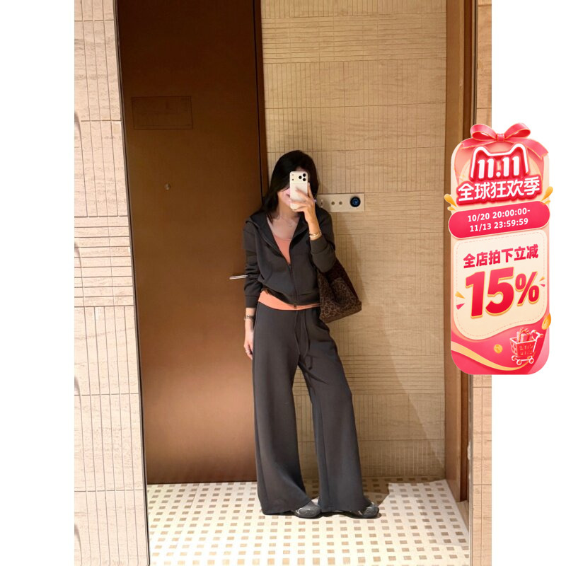 Ypp Yang Panpan Korean Style Hooded Sweatshirt Set for Women, Loose Casual Jacket, Wide-Leg Drawstring Pants Two-Piece Set Ypp Yang Panpan Korean Style Hooded Sweatshirt Set for Women, Loose Casual Jacket, Wide-Leg Drawstring Pants Two-Piece Set