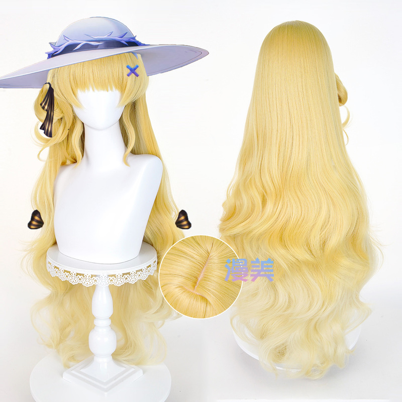 Manmei Mingchao Phoebe Cosplay Wig, Realistic Scalp Top with Large Wavy Curls