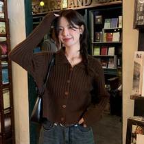 2024 Early Autumn New Style Simple Soft Knitted Cardigan Top Sweater Womens Breast Style Style Design