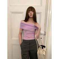 2024 early autumn new product light luxury temperament tube top Korean style pleated slim top