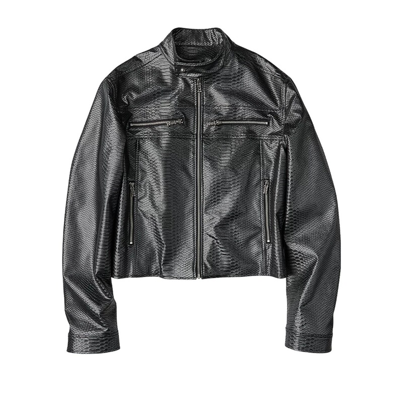 Lce* Out of Control Edge 26Aw Python Pattern Leather Jacket Zipper Structure Biker Jacket Lce* Out of Control Edge 26Aw Python Pattern Leather Jacket Zipper Structure Biker Jacket
