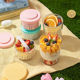 Fruit Cup, Portable Salad Container for Car Use, Antibacterial with Fork, Drainable, Food-Grade, High Aesthetic Value, Dustproof and Sealed