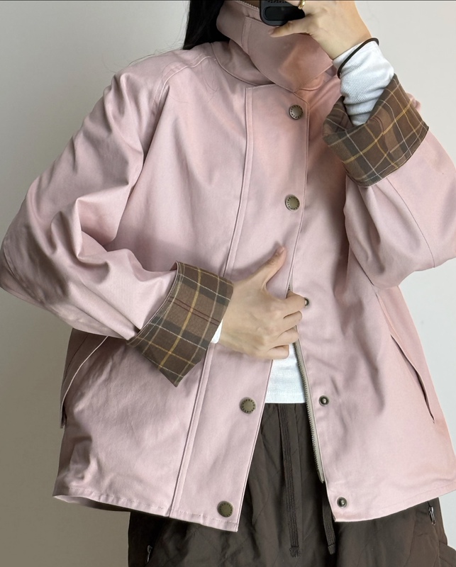 Japanese Version Bajia Limited Edition Women's Wax-Free Jacket Short Waterproof Windbreaker Lightweight Breathable Spring and Autumn Coat