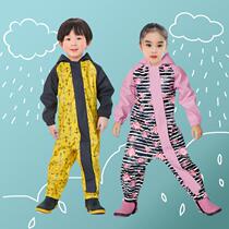 Childrens raincoat one-piece protection boys and girls kindergarten baby poncho primary school students rain pants full body waterproof