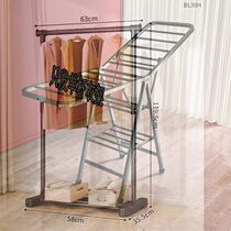 Folding clothes drying rack balcony home removable indoor clothes drying rod multi-functional quilt artifact floor-standing clothes drying rack