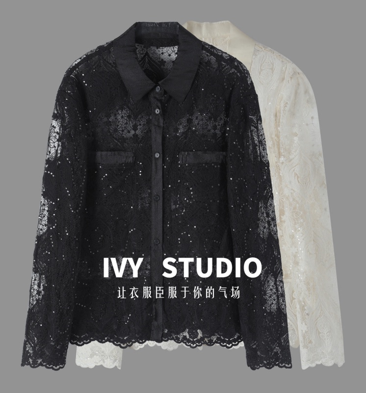 Ivy｜See-Through Lace Shirt｜Sexy and Elegant + Slightly Revealing Az69410992