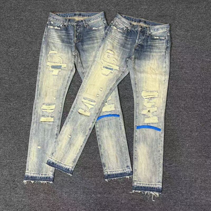 (in Stock) Green Lawn Studio Undercover 06Aw Uc Blue Line Washed Distressed Jeans (in Stock) Green Lawn Studio Undercover 06Aw Uc Blue Line Washed Distressed Jeans