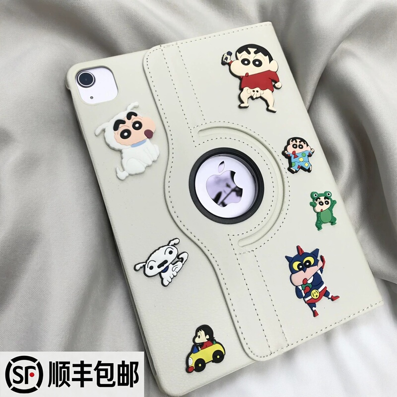 [Sf Express] Cartoon DIY Crayon Shin-Chan iPad Air8 Protective Case with Rotating Stand for Apple iPad Pro 2025 Tablet Cover 12.9 Cute 11inch Mini6 Pen Holder 13 Inch 12