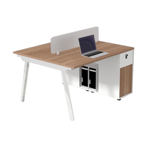 Staff desk 2 4 6 person double booth screen work station simple modern steel frame computer desk and chair combination