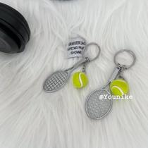 It is the current fashionable pendant for couples sports boys and girls metal tennis jewelry keychains niche personality