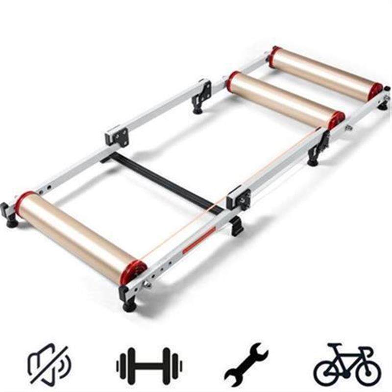 高品質のオールアルミ製ローラー自転車トレーナー、屋内用ローラー自転車トレーナー、3つ折りローラー自転車トレーニングプラットフォーム