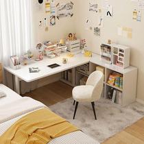Student desk home bedroom office computer table desktop thickened work table simple bedroom with corner bookcase table