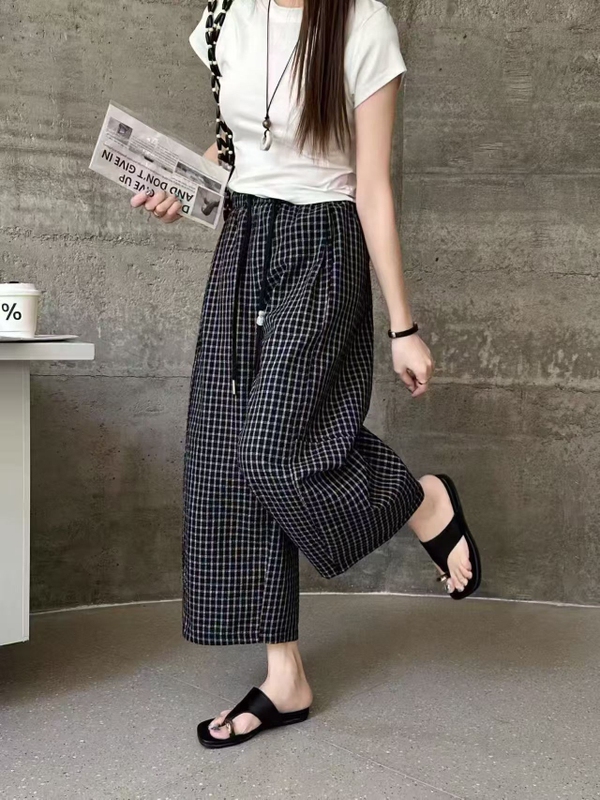 0527 Plaid Casual Pants