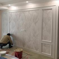 Living room sofa TV background wall wallpaper Nordic atmosphere feather wallpaper bedroom bedside wall covering mural wall covering