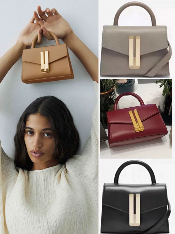 Demellier Doctor Bag Princess Kate Same Style Satchel Small Square Bag High-End Single Shoulder Crossbody Bag Princess Diana Bag for Women