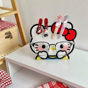 Cute hellokitty glasses storage rack cute desktop acrylic sunglasses placement rack hairpin storage rack