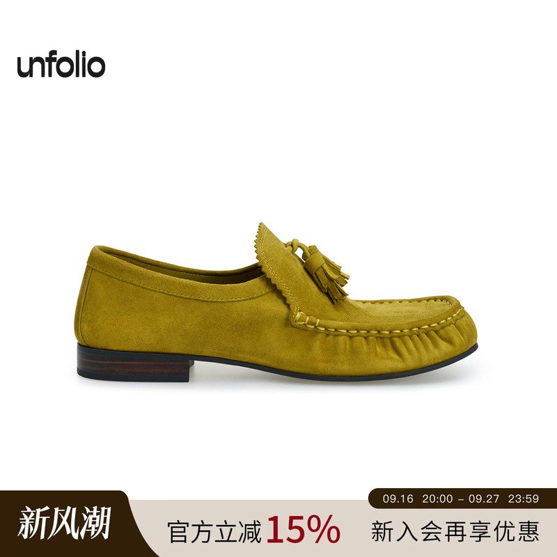 Unfolio26Ss Retro British Style Tassel Decorated Slip-On Casual Shoes Flats Loafers Summer Women