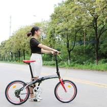 Export high carbon steel variable speed 20-inch ultra-light portable folding bicycle for work for teenagers adults men and women