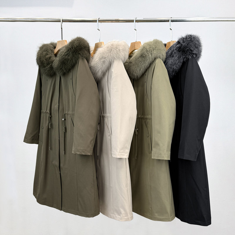 Aigobao 2026 New Women's Hooded Fur Collar Parka