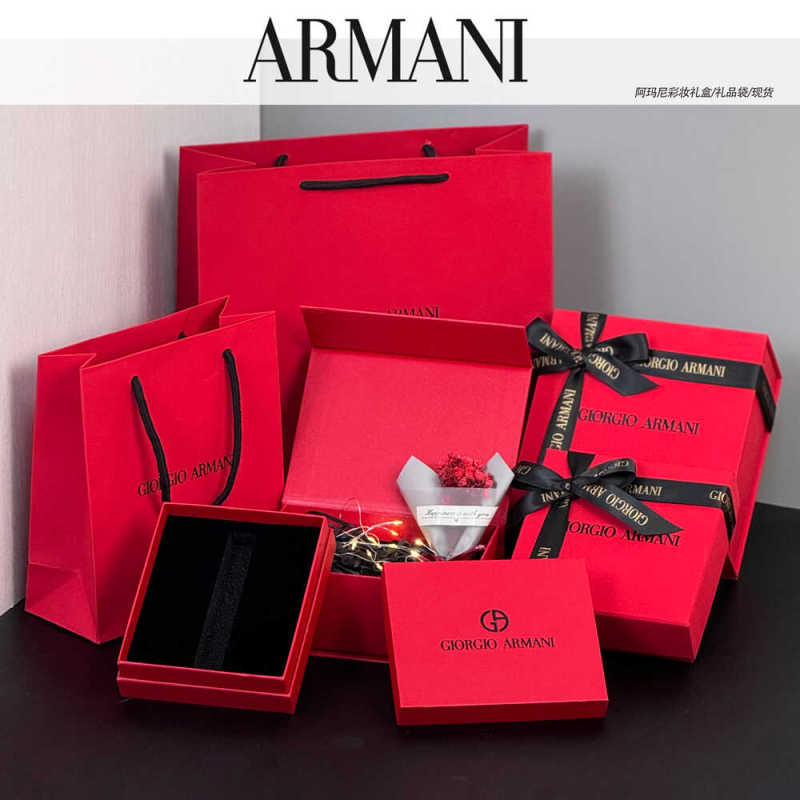 Gift Box Armani 405 Red Lipstick Lip Glaze Gift Box Gift Bag Packaging Perfume Empty Box Satchel