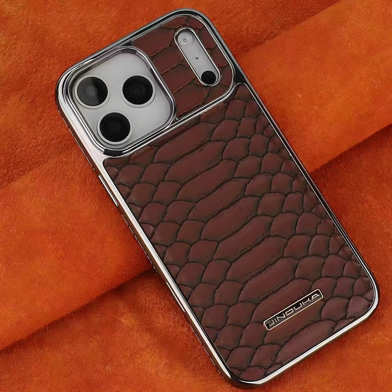 [Free Shipping by Sf Express] Suitable for iPhone 17 Pro Max High-End Snake Pattern Phone Case, Apple 17 Pro Full-Cover Shockproof Ultra-Thin High-End Business New Model 16 Pro Max Genuine Leather Protective Case