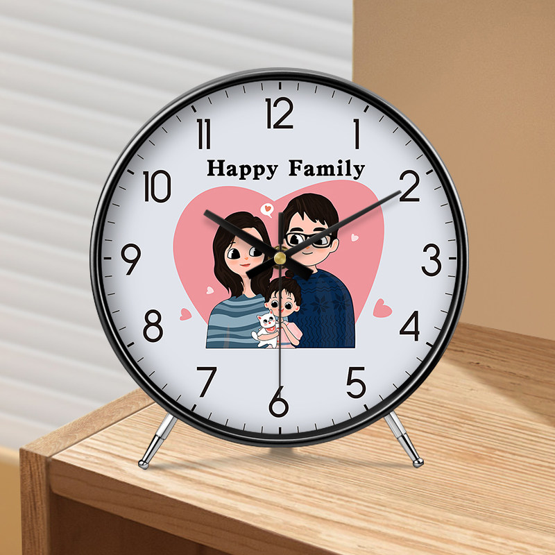 Desktop Clock for Living Room and Dining Room, Nordic Quartz Clock, Modern Minimalist Family Clock, Cartoon Desk Clock Ornament