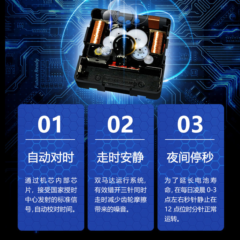 Luminous Automatic Time-Setting Wall Clock, Modern Creative Clock, Bedroom Living Room Radio-Controlled Clock, Calendar Clock, Light Luxury Wall Clock