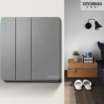 One open two open three open multi-control three-control midway switch panel triple one lamp single open double open concealed and surface-mounted type 86