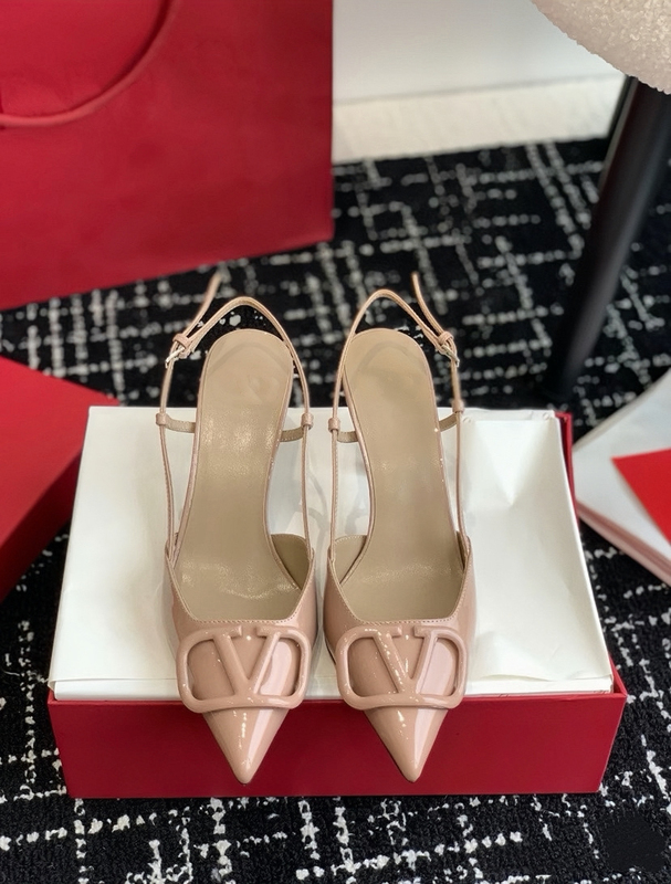 V-Buckle Pointed-Toe High-Heeled Shoes for Women, Patent Leather Stiletto Heels, Shallow Mouth Closed-Toe Sandals, Women's Single-Strap High-Heeled Slippers, Nude Color