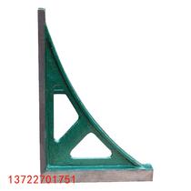Measuring right angles and right angles using a 90-foot cast iron ruler to measure right angles and inspecting right angles