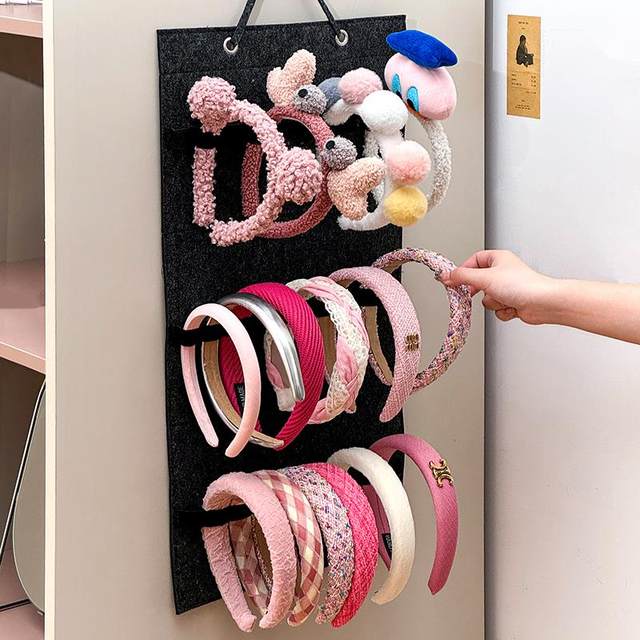 Headband storage artifact wall hanging large capacity wall-mounted children's headband accessories hanging bag household glasses hair accessories display stand