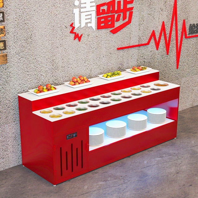 Hotpot restaurant self-service seasonings Taiwanese small ingredients Taiwanese commercial marble refrigerated dipping sauce Taiwanese Malatang Chuanchuan fragrant sauce cabinet