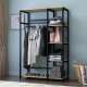 Clothes rack floor-standing vertical clothes hanger open wardrobe simple storage clothes hanger multi-layer iron storage rack