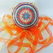 Dunhuang Feitian tambourine Xinjiang Uyghur tambourine Hanfu hand-held photo-taking drum streamer drum Tang drum dance instrument