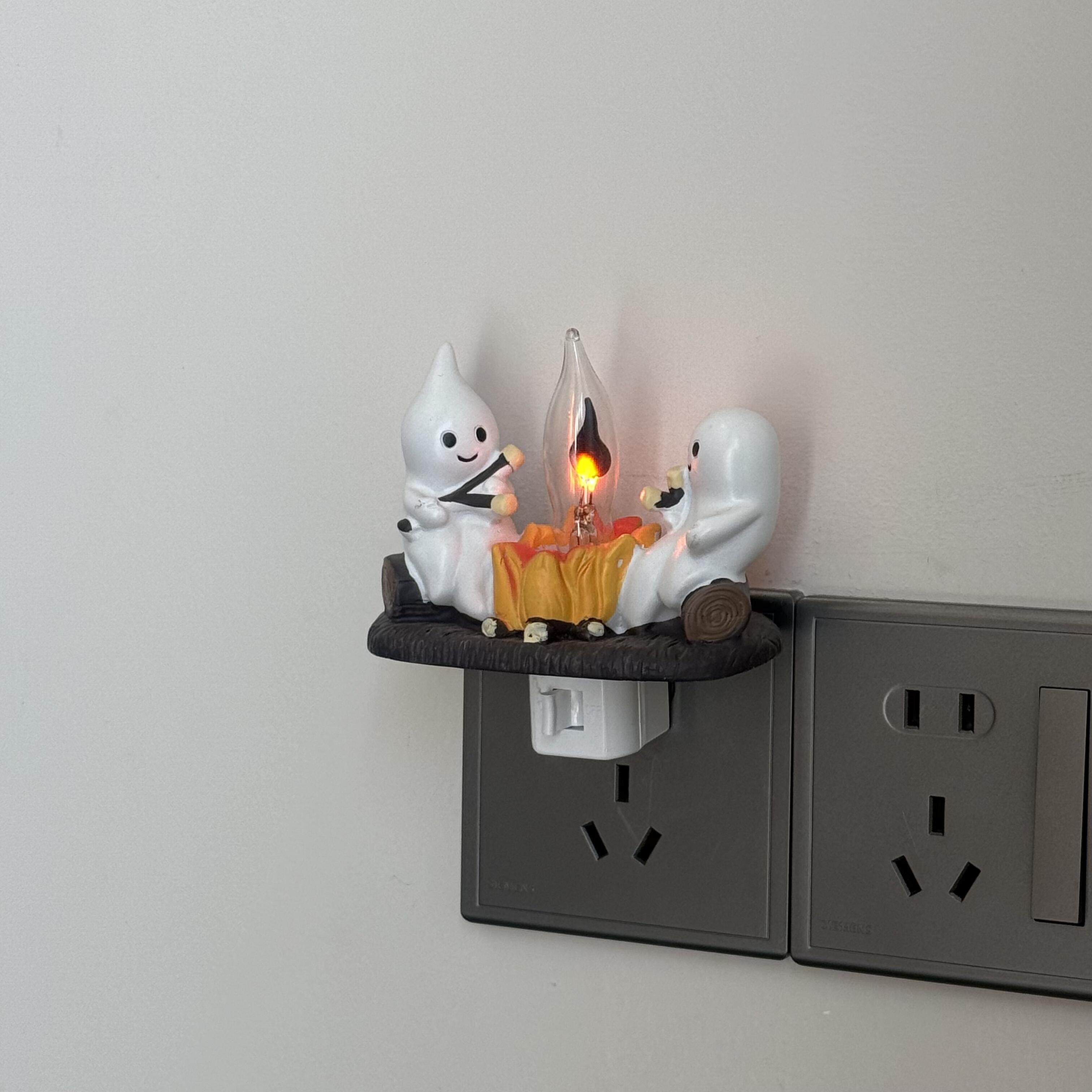 Ghostly Campfire Night Light Resin Decorative Craft Gift Birthday Holiday Atmosphere Decoration Ornament