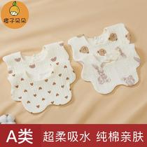 Petal bib baby saliva towel pure cotton 0-3 months newborn male and female baby eating waterproof spitting bib autumn and winter
