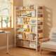 Bookshelf floor storage shelf simple household steel wood shelf student storage rack iron multi-layer bookcase storage rack