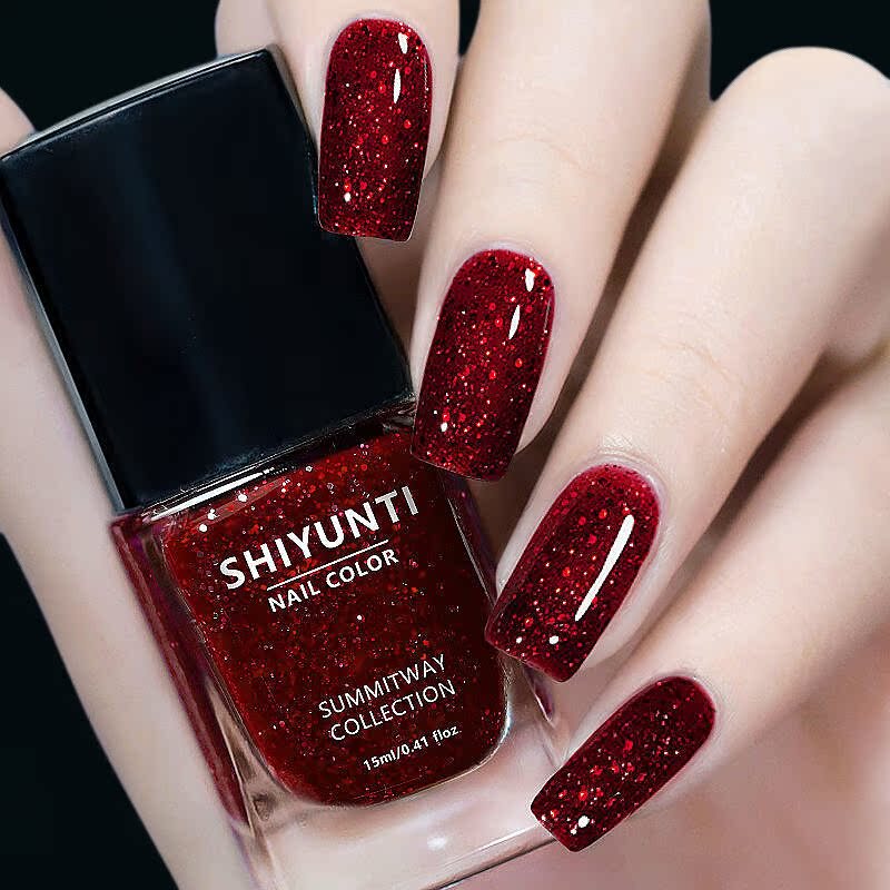 Burgundy Nail Polish, No-Bake, Long-Lasting, Quick-Drying, Non-Peelable, Cherry Color, 2026 New Model, Exclusive for Nail Salons