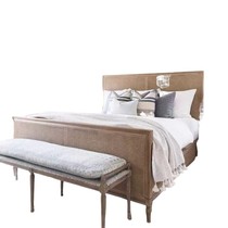 American country style retro solid wood bed 1 8 meters master bedroom double bed French guest bedroom 1 5 fabric home high-end large bed