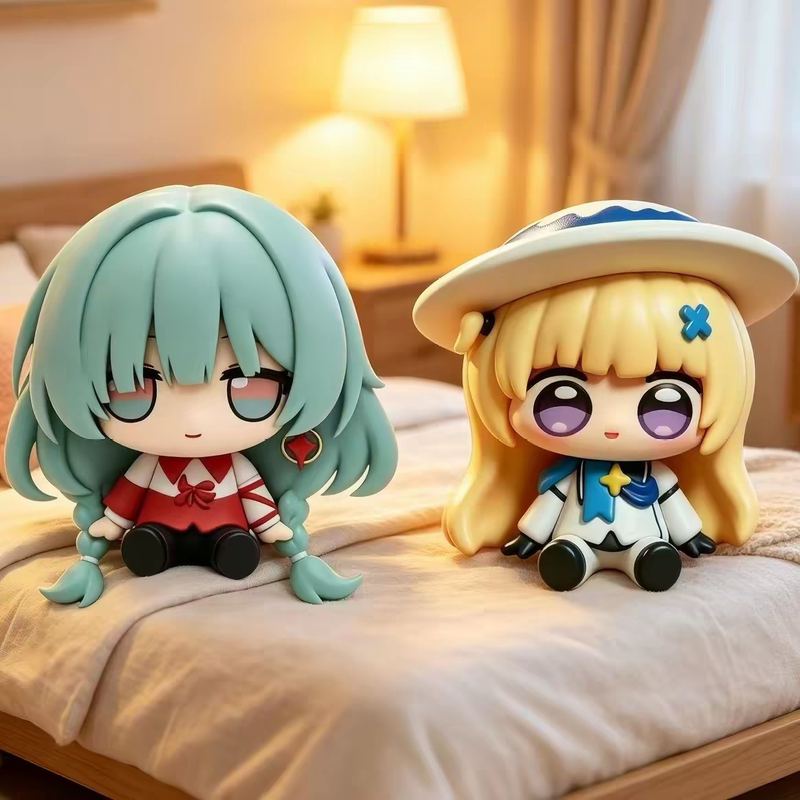 Wuthering Waves Fibi Chibi Q-Version Figure, Fubi Nuo Nuo Figure Toy Doll, Peripheral Desktop Decoration Gift