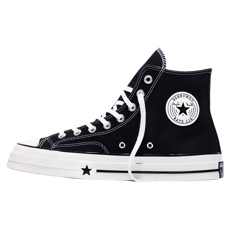 Chuck 70X Black and White High-Top Canvas Shoes for Men and Women, 1970X Five-Star Lightweight Casual Shoes A24228C